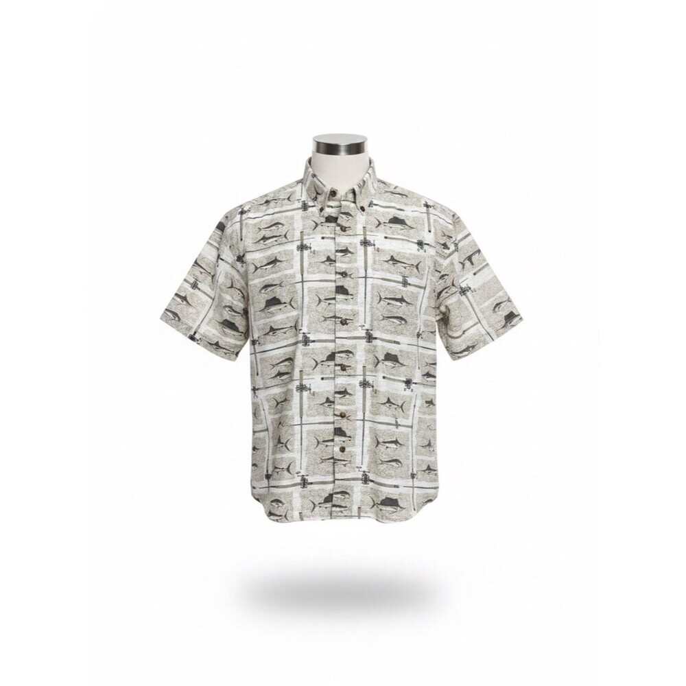Reel Legends Mens XL Marlin Sailfish Tuna Fishing Shirt Button Down Cotton